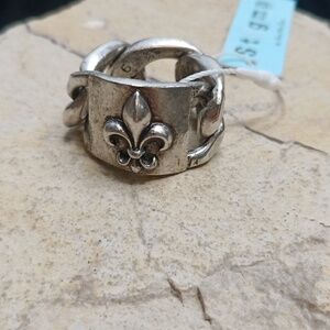 Stigma men's chunky chain Fleur De Lis ring
